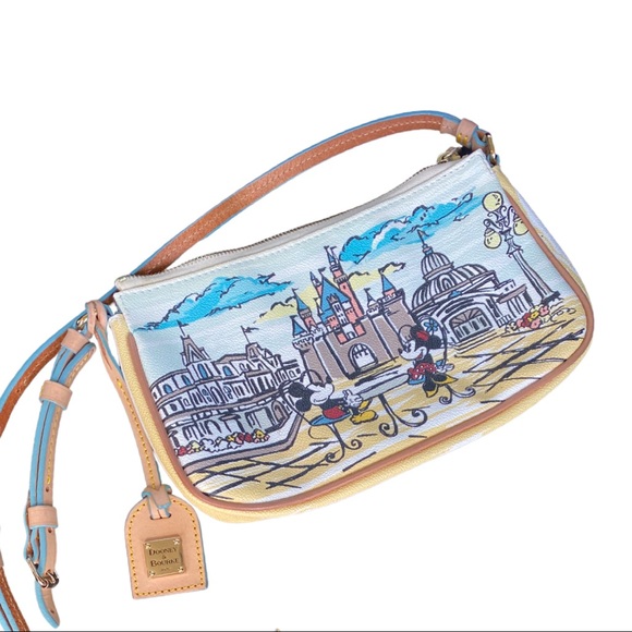 Dooney & Bourke Handbags - Dooney & Bourke Disney World Castle Cafe Pouchette Crossbody EUC